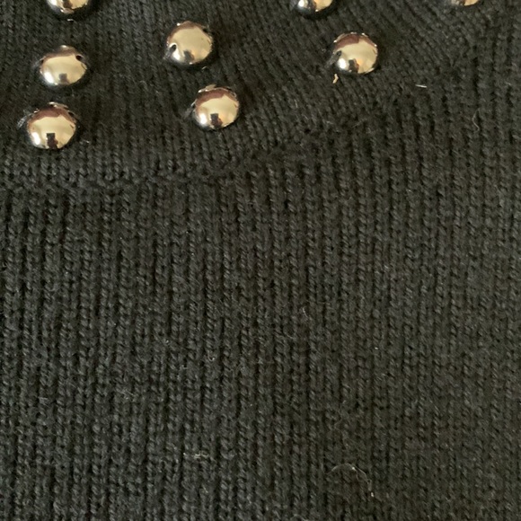 Size small classy black knit top.  Ramy Brook New York.  Silver detailing. - Picture 4 of 5